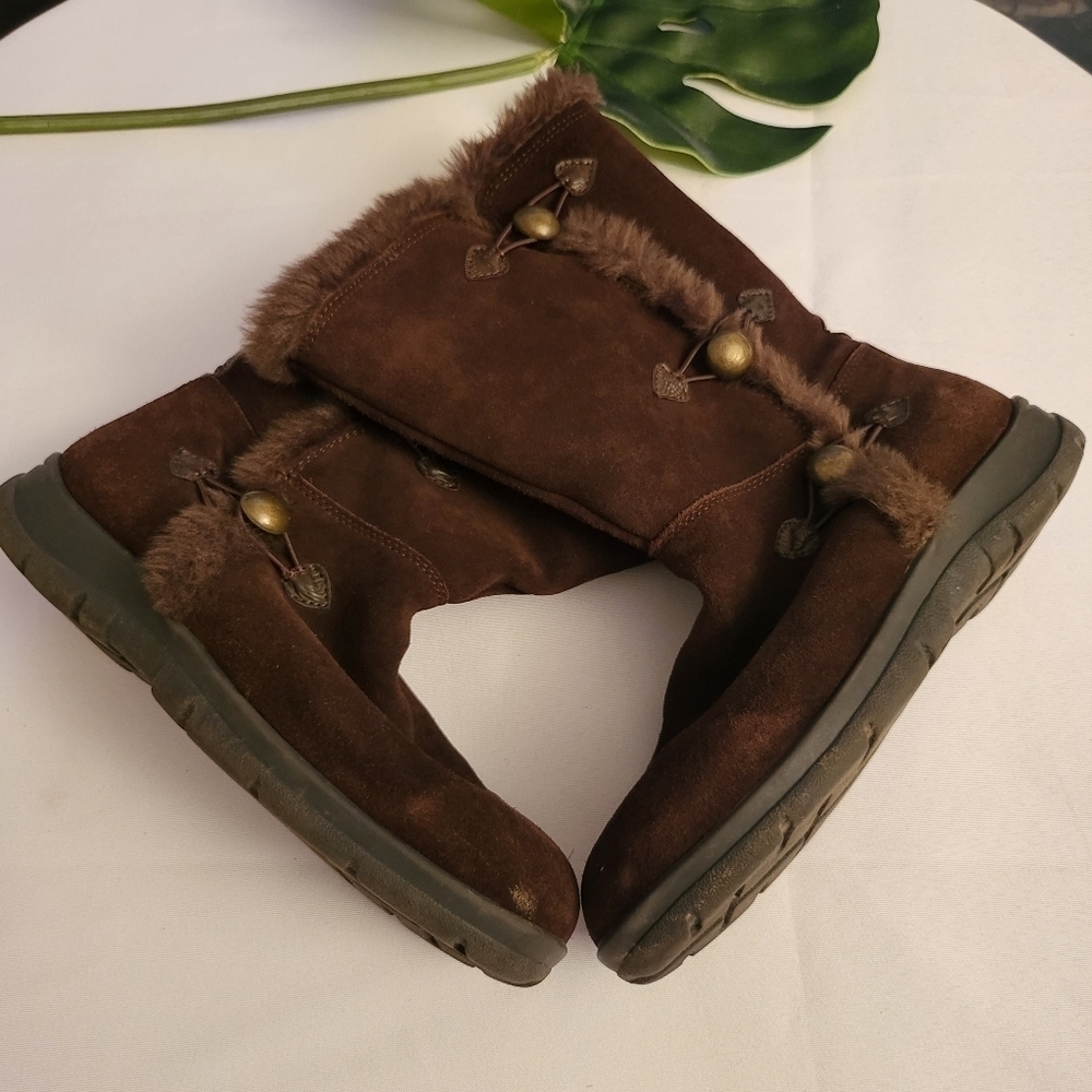 WHITE MOUNTAIN TRIP WOMENS WINTER LEATHER BROWN SUEDE BOOTS 9M